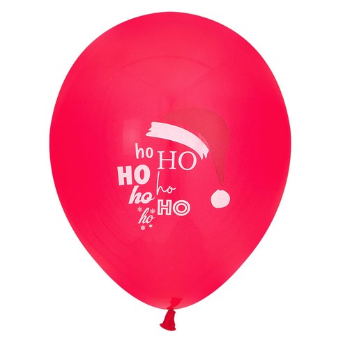 파티팡 크리스마스풍선 30cm 100입, 호호호 산타모자 2도인쇄 레드