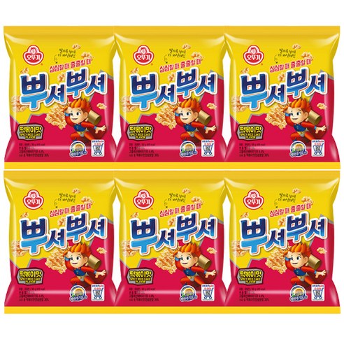 오뚜기 뿌셔뿌셔 떡볶이맛, 90g, 6개