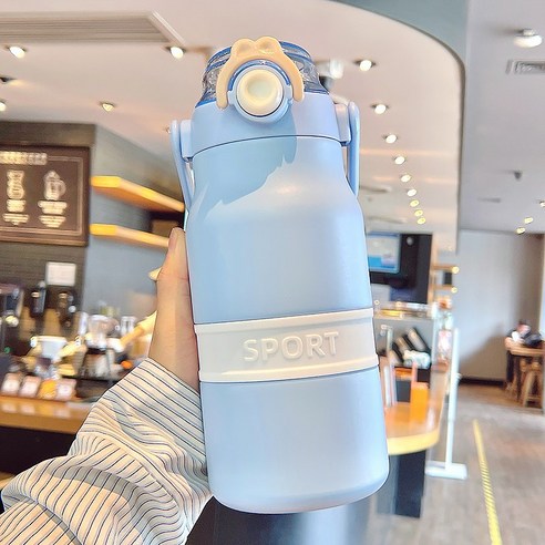 혼멘 대용량 원터치 스텐 스포츠 보틀 보온보냉 텀블러 950ml, 블루