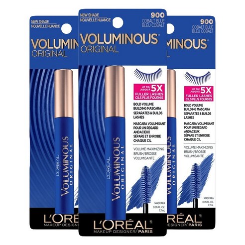 로레알 볼류미너스 오리지널 마스카라 7.7ml, 900 Cobalt Blue, 3개