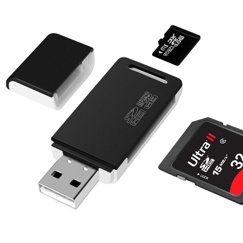 SD 카드 리더 USB 2.0 OTG 어댑터 2-in-1 메모리 카드 어댑터 TF SD SDHC SDXC 메모리 카드에 적합, 1개, 단일 제품