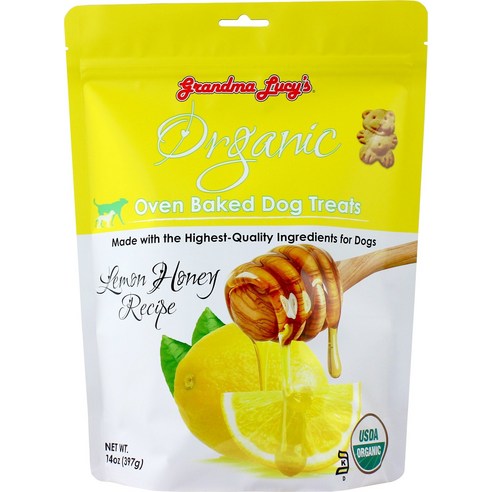 Grandma Lucys Organic Lemon Honey Oven Baked Dog Treats 14-oz bag, 397g, 1개