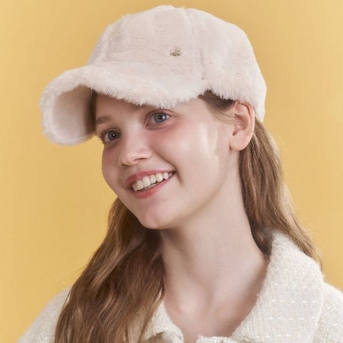 앵브록스 puffy fur heart ball cap_2 colors