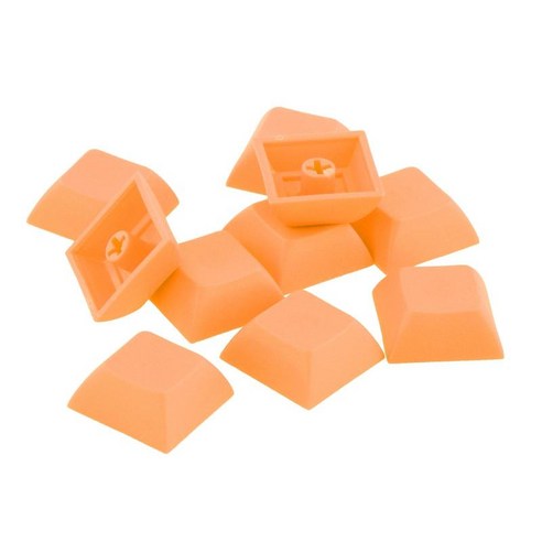 10pcs 1u 투명 키 캡 프로필 컬러 키 캡 세트 기계 기계식 키보드 체리 mx/클론 스위치 용 diy 키 키트, 2x2x2cm, PBT, 주황색