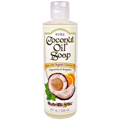 뉴트리바이오틱 퓨어 코코넛 오일 핸드워시, 236ml, Peppermint and Bergamot, 1개