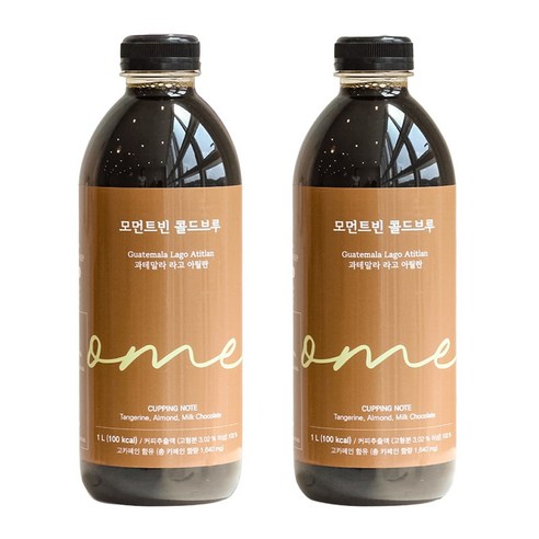모먼트빈 콜드브루 1L X 2병 프리미엄 더치커피 원액 액상 커피 선물 답례품 과테말라, 과테말라 / 에티오피아, 2개