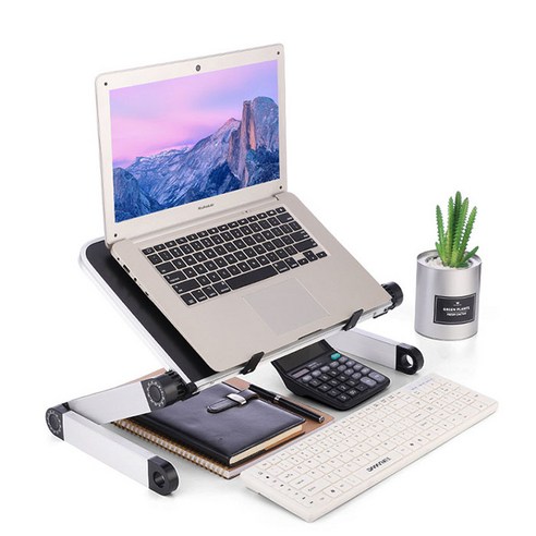 높이조절 노트북 책상 침대 테이블 T1, 블랙