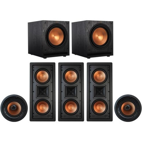 3개의 R-5502W II 2개의 CDT-5800C SPL-120을 갖춘 클립쉬 5.2 인월 시스템, 3개의 R-5502W II 2개의 CDT-5800C S