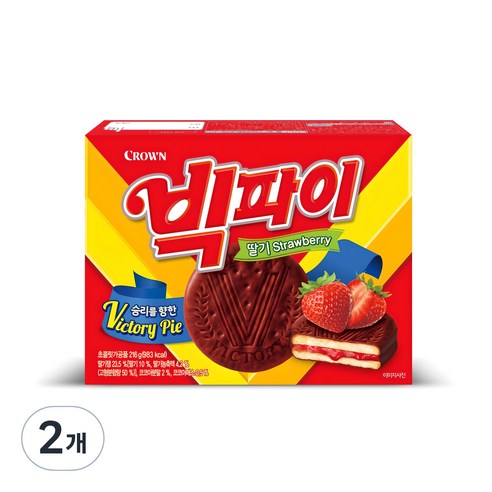 크라운 빅파이 딸기, 216g, 2개 과자