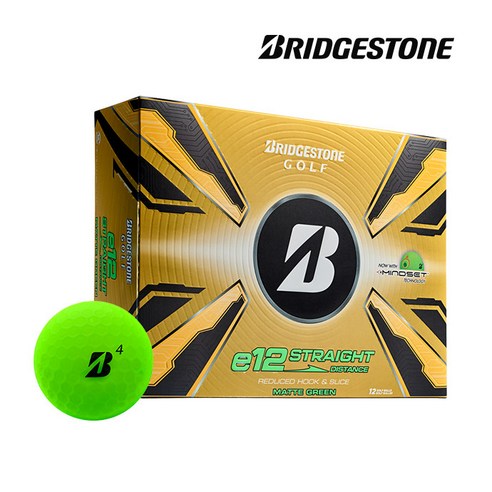 브리지스톤 E12 STRAIGHT 골프공 2025년 석교상사 정품, 1개, 12개입, 그린 [GREEN]