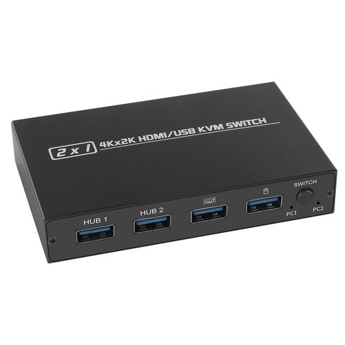 Xzante HDMI KVM 스위처 2포트 USB 키보드 마우스 및 프린터 공유 4K@30Hz 사무실/컴퓨터실에 적합, 검은 색