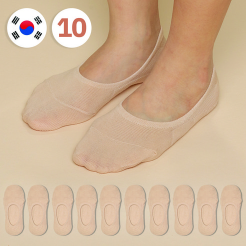 비바슈슈 여성용 쫀쫀하고 벗겨지지 않는 페이크삭스 실속형 10켤레