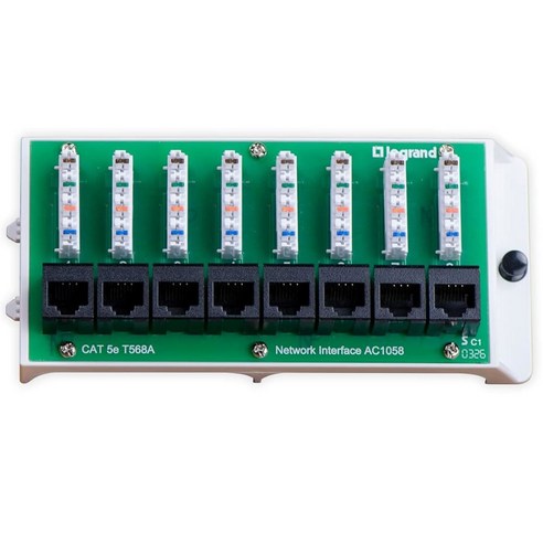 Legrand - OnQ Cat 6 네트워크 인터페이스 모듈 8개 포트의 Wi-Fi 모듈 Cat6 이더넷 장치 블랙 AC1068 ...