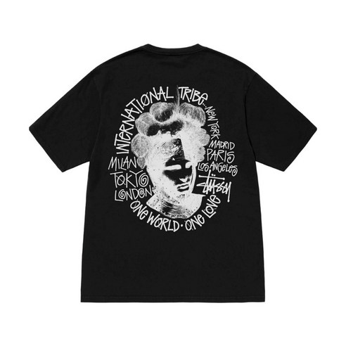 스투시 반팔 티셔츠 프린트 피그먼트 다이드 블랙 [정품 한정판] STUSSY TEE