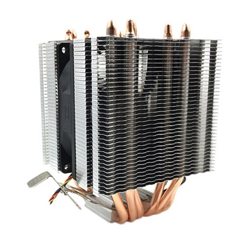Monland 용 AMD 1155 1366 CPU 쿨러 팬 냉각 일반 6 히트 파이프 4선식 온도 제어 조명 없음 단일, 검은 색
