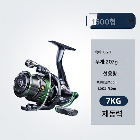 아시니아 루아 국산 22년 신상품 풀메탈 로커 원투방 바퀴 낚싯대 해대 어선, 1500