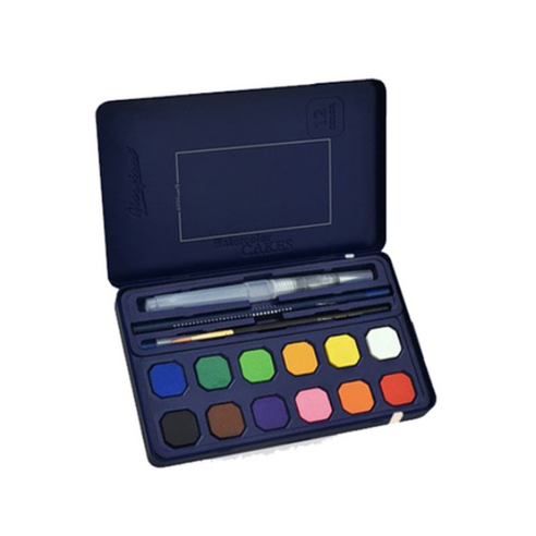 조르조네 고체 수채화 물감 틴케이스 세트, 12색