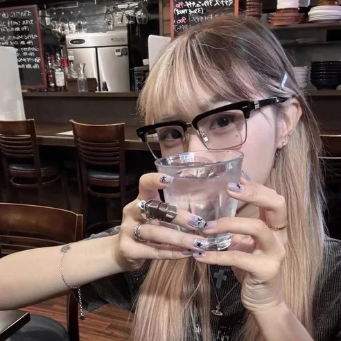 미투리아 여성 y2k 패션 안경 안경테 반무테