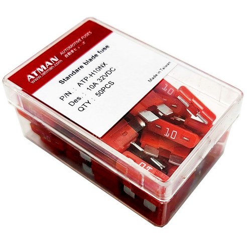 아트만 대형 자동차휴즈 10A (50개) 퓨즈 ATP-H10NX, 제이에스산업쿠팡 본상품선택, 50개 부품/안전/공구