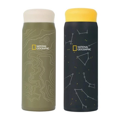 코스트코 내셔널지오그래픽 텀블러 450ml 1+1 세트, 카키+블랙