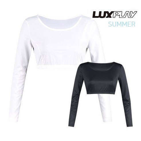 럭스골프 여성용 라운드넥 크롭 탑 쿨 이너웨어 LX3M301