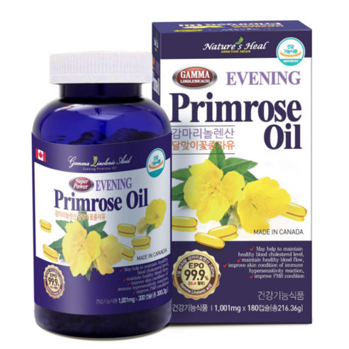 [한정수량 특가] 캐나다직수입 VIP 감마리놀렌산 달맞이꽃종자유 (1001mg * 180캡슐) 'Evening Primrose Oil', 1개, 180정