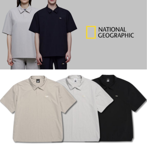 (매장정품) 내셔널지오그래픽 카라티 아델리 경량 남녀공용 커플 세미오버핏 반팔 티셔츠