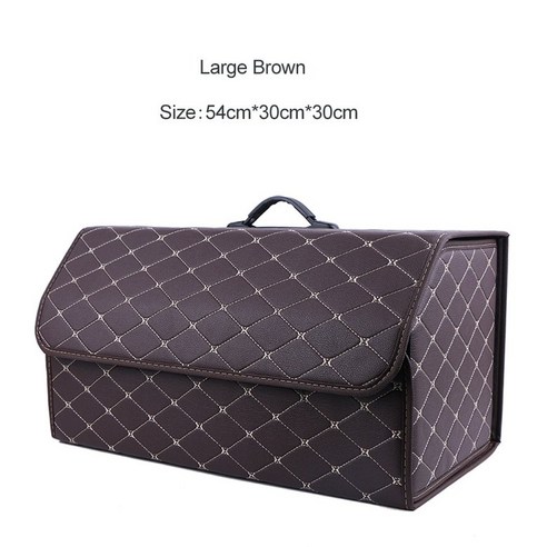 [SW] 자동차 트렁크 정리 수납함 인테리어 부품 액세서리, 러시아, Brown large