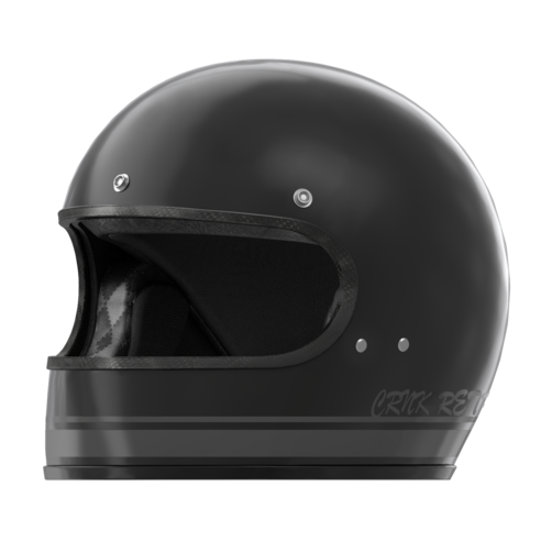 CRNK RETRO 3 크랭크레트로 3 클래식 풀페이스 오토바이 헬멧, M, [유광] 블랙