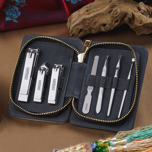하마보 국산 7pcs HS-3 스테인리스 손톱정리도구 손톱 깍이 세트 깍기 깎기 깎이, 블랙, 1개 - 네일세트 | 쿠팡
