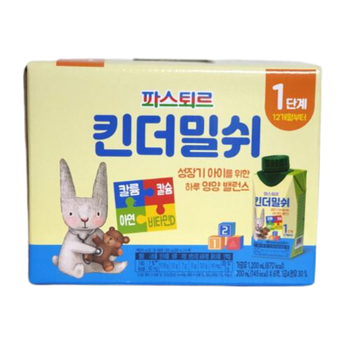 파스퇴르 킨더밀쉬 액상분유 1단계 200ml, 252개