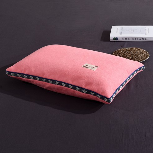 [LM] Whole Grain Buckwheat Shell Filling Pad Pillow Core Pure Buckwheat Inner Pillowcase Home Neck P, 35X55cm with, Ruby