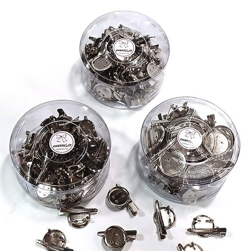 셀렉 대용량 코사지 집게형 코사지핀 브로치핀 원형, 1세트, 30mm_40ea