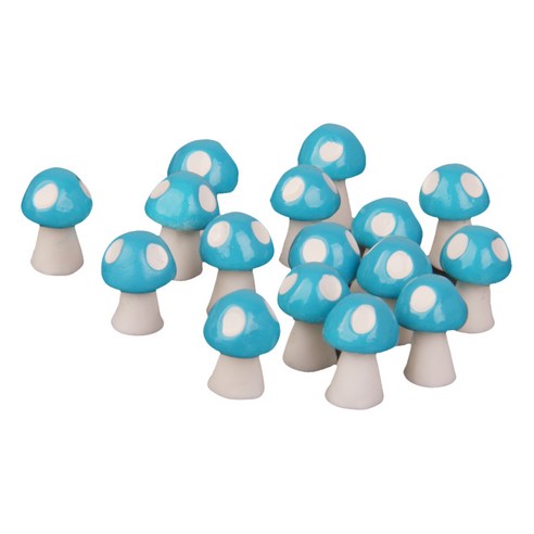 미니 핑크 버섯 피규어 인형의 집 장식 소품 세트(20PCS), 블루, 설명, 설명
