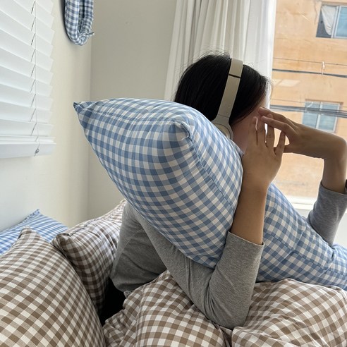 사탕베개 사각 바디 필로우 긴 롱 쿠션(솜포함), 블루