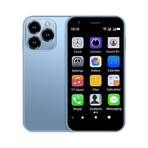 SOYES XS16 Mini Android 10.0 스마트폰 4G 네트워크 3GB RAM 64GB ROM 3.0" 디스플레이 5MP 카메라 듀얼 SIM, Blue