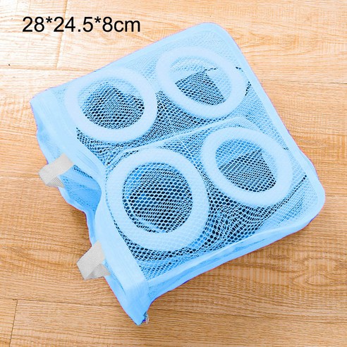 휴대용 구두 보관 가방 여행 주최자 메쉬 세탁 가방 다목적 세탁기 액세서리 보호 복, blue M