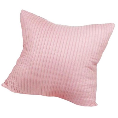 솔리드 스웨이드 베개 커버 던지기 베개 케이스 베개 소파 침대 장식 3 크기, 핑크 50cm