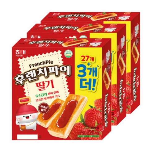 해태제과 후렌치파이 딸기 27+3 x 3개