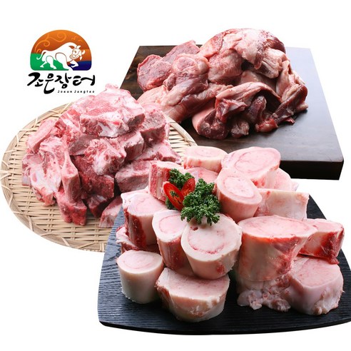 조은장터 한우 사골 우족 잡뼈 스지 도가니 4kg 이상 (옵션선택), 1세트, 사골2kg+잡뼈2kg+스지200g