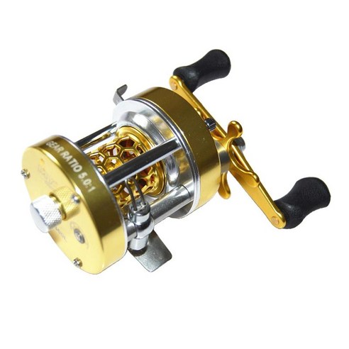 베이트캐스팅 릴 5.0:1 기어비 역방향 베어링 드럼 휠 알루미늄 사이드 플레이트, 3x7x3mm, 강철, 골드 엘