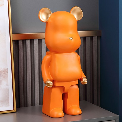 Uinox 베어브릭 저금통 50cm 대형 곰돌이 피규어 인테리어 소품 개업 집들이 선물, 오렌지(21*16*50cm)