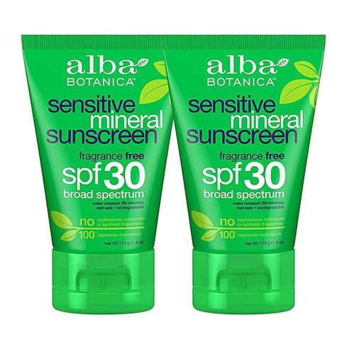 알바보타니카 센서티브 미네랄 선스크린 프레그런스 프리 SPF30, 113g, 2개