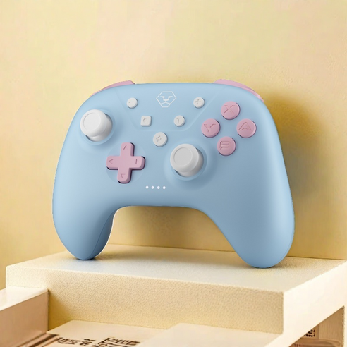 Paradoma 게임패드 유스 에디션 로코코 디자인 스타일 무선 컨트롤러호환 닌텐도스위치/PC/스마트폰 조이스틱, 파란색, 1개, PC/SW/XB