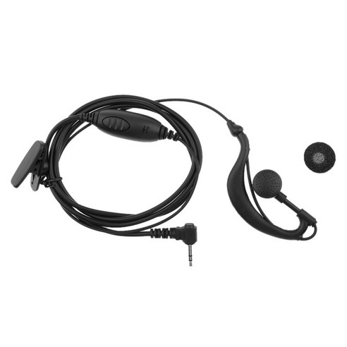 2.5mm 양방향 라디오 G 모양 클립-귀 헤드셋 이어 피스 MR355R MR356R MH230R, 설명, 설명, 블랙