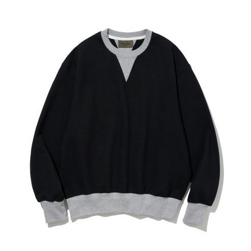 유니폼브릿지 UNIFORM BRIDGE two tone crop sweatshirts 블랙/8% 멜란지 체육대회 반티 단체티