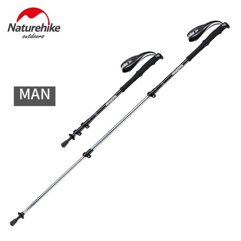 망원경 조각 Naturehike 알루미늄 하이킹 트레킹 폴 캠핑 노르딕 워킹 스틱 배스톤 카본 EVA 네이처하이크, 135cm black