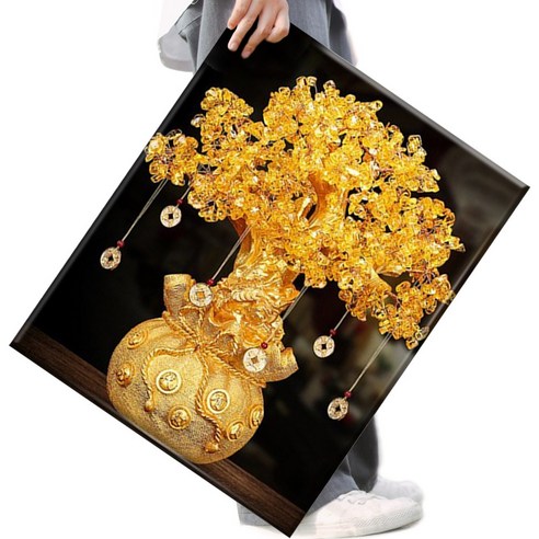 FASEN diy보석십자수 캔버스 형액자 세트 40cm x 50cm, AYW-74돈나무요, 1세트