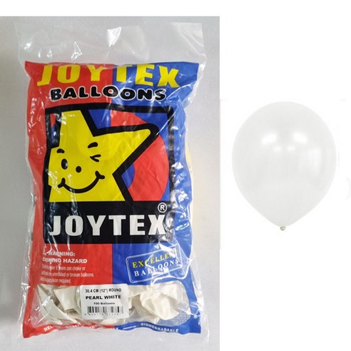 피플스파티 조이텍스 30cm 펄 라운드풍선 100입, 1개, 화이트