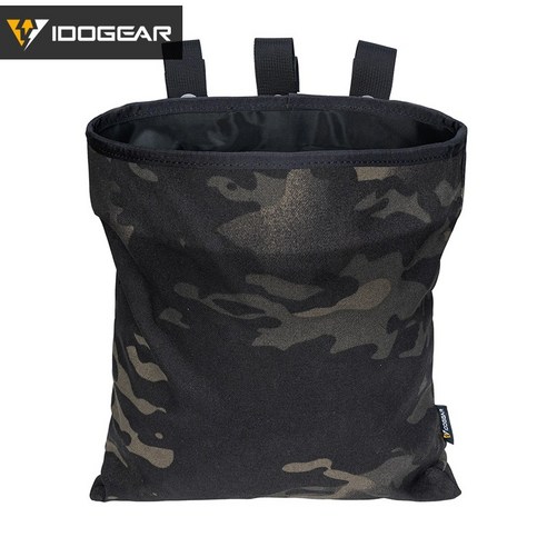 IDOGEAR 매거진 덤프 파우치 전술 매거진 드롭 파우치 재활용 가방 보관 가방 3550, 멀티카모블랙, 6개